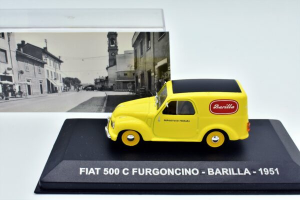 modellino auto furgone FIAT 500 C FURGONCINO BARILLA veicoli pubblicitari d'epoca scala 1:43 collezione - Image 3
