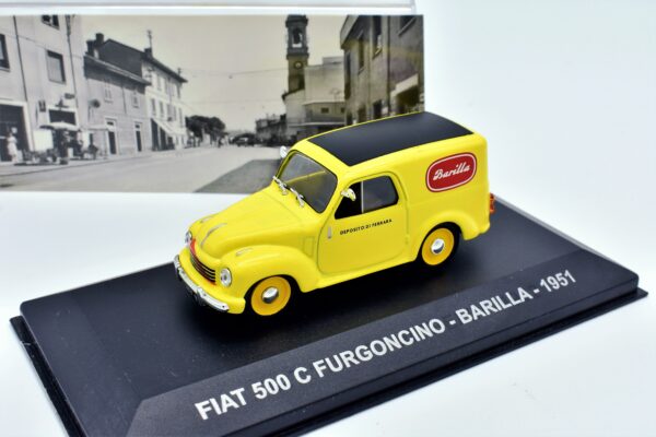 modellino auto furgone FIAT 500 C FURGONCINO BARILLA veicoli pubblicitari d'epoca scala 1:43 collezione - Image 4