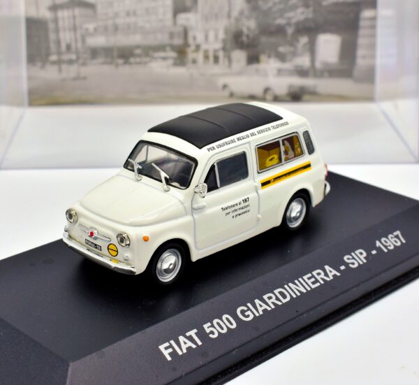 modellino auto furgone FIAT 500 GIARDINIERA SIP veicoli pubblicitari d'epoca scala 1:43 collezione