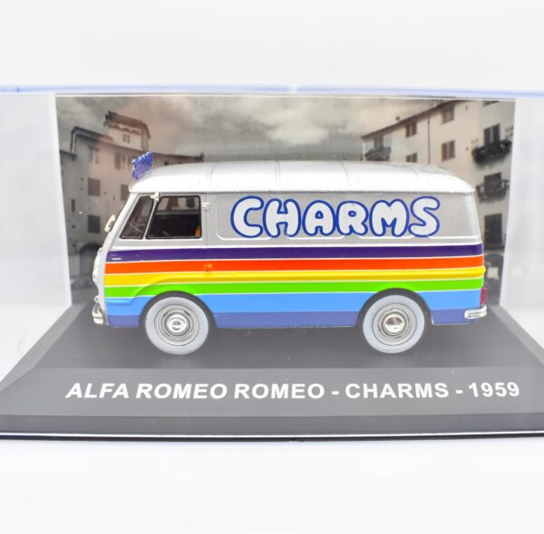 modellino auto furgone ALFA ROMEO ROMEO CHARMS veicoli pubblicitari d'epoca scala 1:43 da collezione