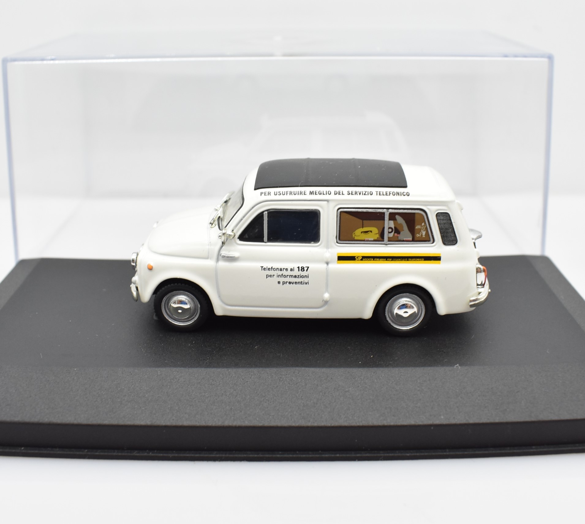 modellino auto furgone FIAT 500 GIARDINIERA SIP veicoli pubblicitari d'epoca scala 1:43 collezione