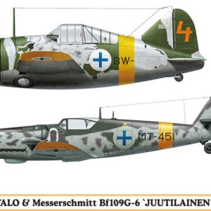 Modellini aerei model kit di montaggio B-239 BUFFALO & MESSERSCHMITT Bf109G-6, JUUTILAINE KIT 1:72