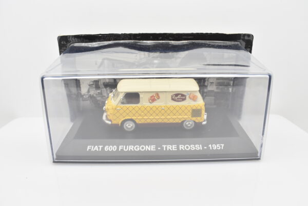 modellini furgone FIAT 600 TRE ROSSI veicoli pubblicitari d'epoca scala 1:43 collezione - Image 2