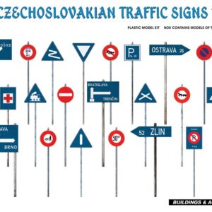 Modellino diorami segnali stradali CZECHOSLOVAKIAN TRAFFIC SIGNS 1930-40s KIT 1:35