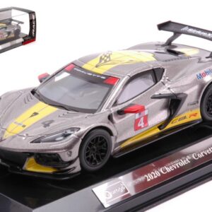 Modellino auto scala 1:43 Burago CHEVROLET CORVETTE C8R N.4 2020 GREY