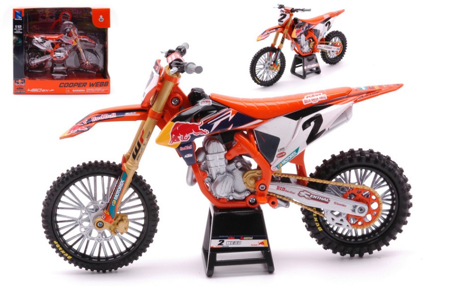 Modellino moto scala 1:12 New Ray KTM RED BULL 450 SX-F N.2 COOPER WEBB  motor bike diecast modelllismo - Arcadia Modellismo