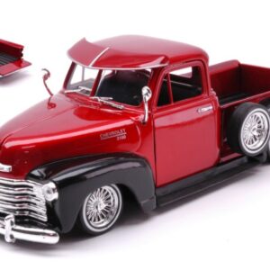 Modellino auto scala 1:24 Welly  CHEVROLET 3100 PICK UP LOW RIDER  REDBLACK 1:24 diecast modellismo statico