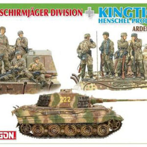 Modellino carri armati TANK model kit di montaggio Dragon 3rd FJ DIV.+ KINGTIGER HENSCHEL TURRET KIT 1:35