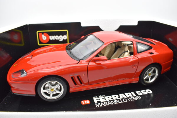 Modellino auto FERRARI 550 MARANELLO scala 1:18 Burago diecast modellismo da collezione - Image 3