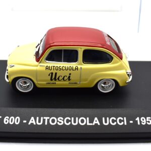 Modellini auto FIAT 600 scala 1:43 AUTOSCUOLA UCCI veicoli pubblicitari d'epoca collezione
