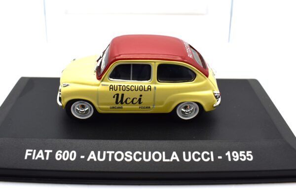 Modellini auto FIAT 600 scala 1:43 AUTOSCUOLA UCCI veicoli pubblicitari d'epoca collezione
