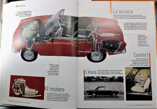 fascicolo Quattroruote Collection FIAT 124 SPORT SPIDER modellino auto 1:24 libro book - Image 4