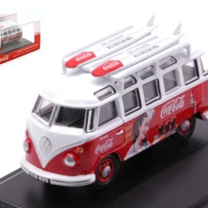 Modellino auto scala 1:76 VW T1 BUS + SURFBOARDS COCA COLA modellismo