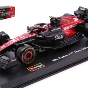 Modellino auto formula 1 F1 scala 1:43 Burago  ALFA ROMEO F1 C43 N.24 2023 GUANYU ZHOU SIGNATURE WHELMET modellismo statico collezione