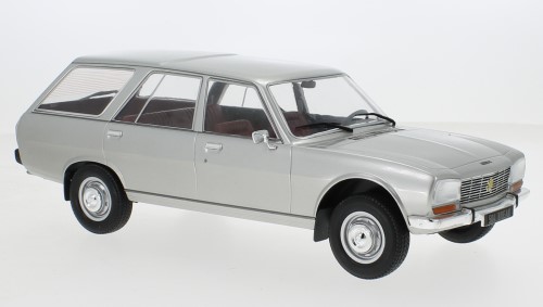 Modellino auto scala 1:18 PEUGEOT 504 BREAK 1976 SILVER modellismo collezione