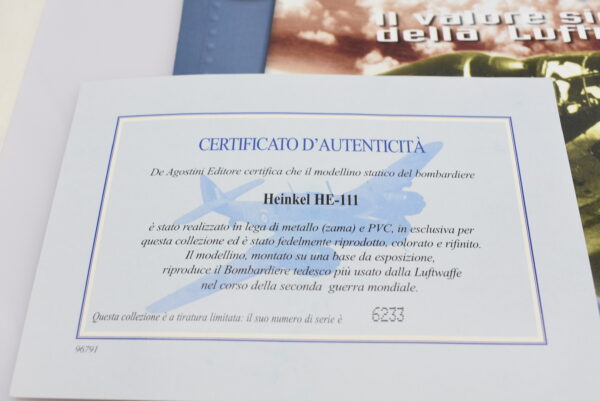 modellini aerei militari da combattimento scala 1:144 Heinkel HE-111 H diecast collezione - Image 3