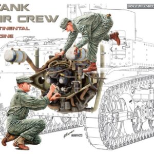Modellino figure militari kit montaggio soldati U.S. TANK REPAIR CREW CONTINENTAL W-670 ENGINE KIT 1:35