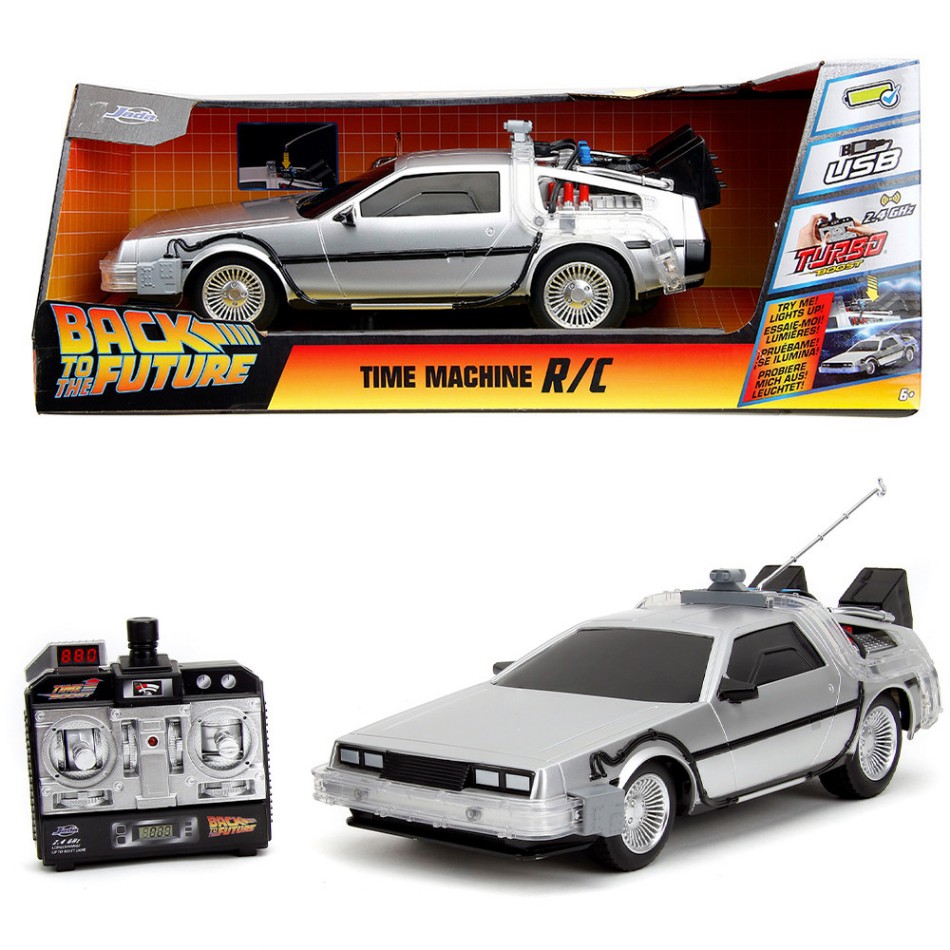 Modellino auto radio comandata DE LOREAN TIME MACHINE ritorno al futuro 1:18