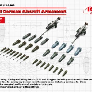 Modellini aerei model kit di montaggio ICM WWII GERMAN AIRCRAFT ARMAMENT 1:48