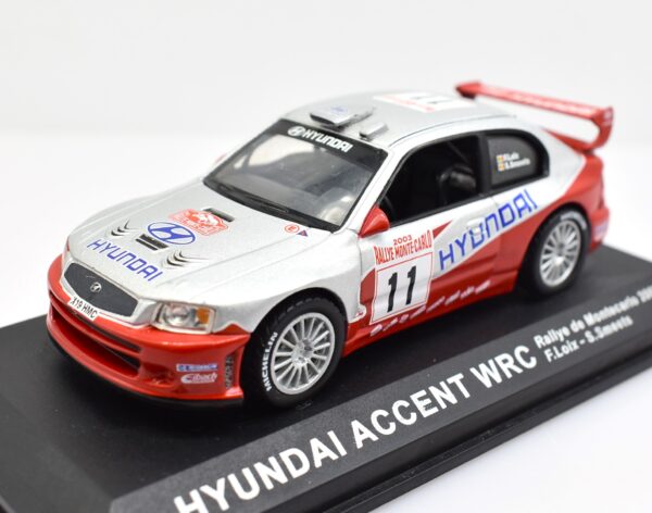 Modellino auto rally scala 1:43 Hyundai Accent WRC diecast modellismo da collezione