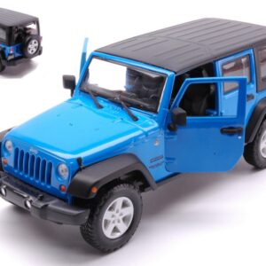 Modellino auto scala 1:24 JEEP WRANGLER UNLIMITED BLUE diecast modellismo collezione