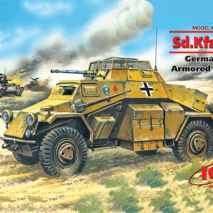 Modellino carri armati TANK model kit di montaggio ICM  SD KFZ 222 GERMAN  ARMOURED VEHICLE KIT 1:72
