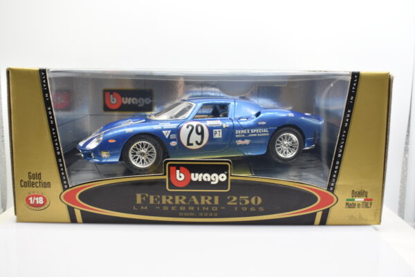 Modellino auto rally scala 1:18 Ferrari 250 LM Sebring Burago diecast modellismo da collezione - Image 2