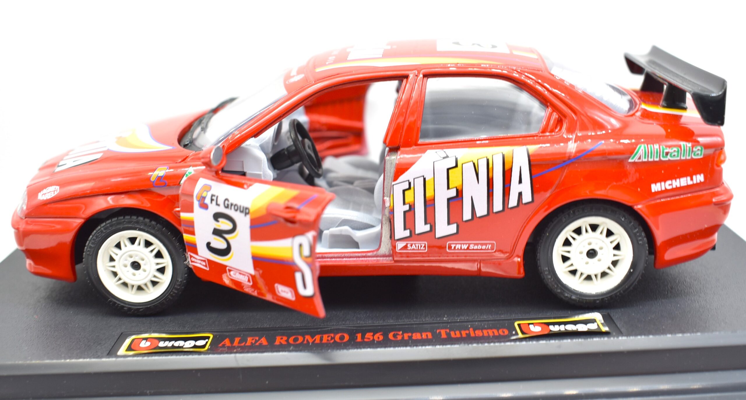 Modellino auto rally scala 1:24 Alfa Romeo 156 Gran Turismo Burago