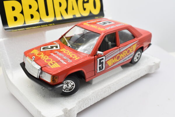 Modellino auto rally scala 1:24 Mercedes Benz 190E Burago diecast modellismo da collezione - Image 7