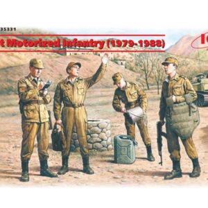 Modellino soldati model kit diorami ICM  SOVIET MOTORIZED INFANTRY 1979-1988 1 OFFICER + 3 SOLDIERS KIT 1:35