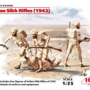 Modellino soldati model kit diorami ICM  INDIAN SIKH RIFLES 1942 4 FIGURES KIT 1:35