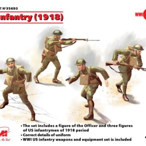 Modellino soldati model kit diorami ICM  US INFANTRY 1918 4 FIGURES KIT 1:35