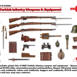 Modellino soldati model kit diorami ICM  WWII TURKISH INFANTRY WEAPONS & EQUIPMENT KIT 1:35