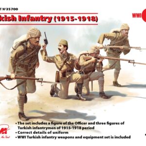 Modellino soldati model kit diorami ICM  TURKISH INFANTRY 1915-1918 4 FIGURES KIT 1:35