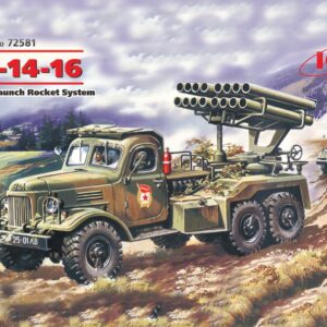 Modellino carri armati TANK model kit di montaggio ICM  BM-14-16 KATIUSHA MULTIPLE LAUNCH ROCKET SYSTEM ON ZIL-157 BASE KIT 1:72