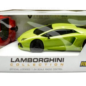 Modellino auto radio comandate rc LAMBORGHINI AVENTADOR GREEN RADIOCOMANDO 1:24