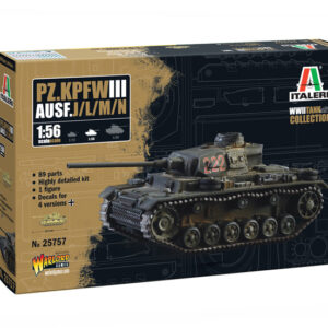 Modellino carri armati TANK model kit di montaggio Italeri Pz.Kpfw. III Ausf.JLMN KIT 1:56