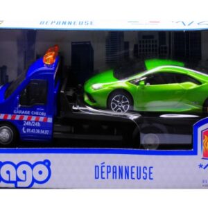 Modellino auto scala 1:43 Burago  LAMBORGHINI HURACAN + FLATBED TRANSPORTER diecast modellismo statico