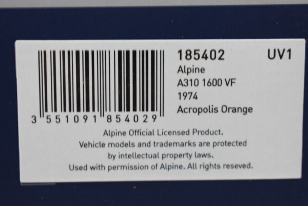 Modellino auto scala 1:18 Alpine A310 1600 VF Norev diecast modellismo da collezione - Image 3