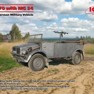 Modellino carri armati TANK model kit di montaggio ICM  KFZ.70 WITH MG 34 WWII GERMAN MILITARY VEHICLE KIT 1:35