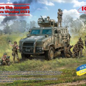 Modellino carri armati TANK model kit di montaggio ICM BEFORE THE ASSAULT. EASTERN UKRAINE 2022 KIT 1:35