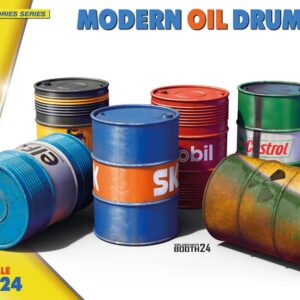 Modellino diorami kit di montaggio MODERN OIL DRUMS 200L KIT 1:24 modellismo