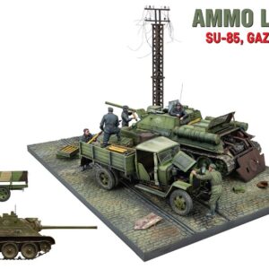 Modellino carri armati TANK model kit AMMO LOADING (SU-85, GAZ-MM & CREW) BIG SET KIT 1:35