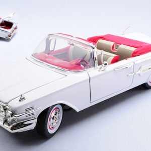 Modellino auto scala 1:18 CHEVROLET IMPALA 1960 WHITE diecast modellismo statico