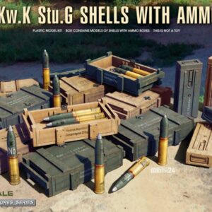 Modellino carri armati TANK model kit di montaggio Miniart  7,5 cm Kw.K Stu.G Shells with Ammo Boxes KIT 1:35