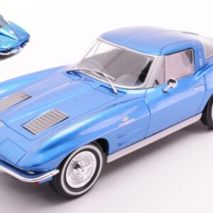 Modellino auto scala 1:24 CHEVROLET CORVETTE C2 STRINGRAY BLUE diecast modellismo statico