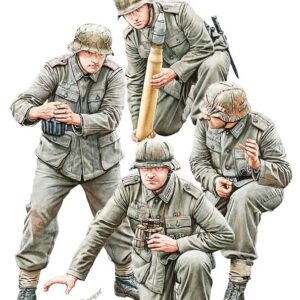 Modellino figure militari kit montaggio soldati Miniart GERMAN GUN CREW KIT 1:35
