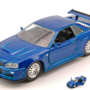 Modellino auto dei film Jada NISSAN SKYLINE GTR R-34 FAST & FURIOUS scala 1:32