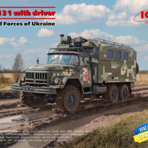 Modellino carri armati TANK model kit di montaggio ICM  ZIL-131 OF THE ARMED FORCES OF UKRAINE WDRIVER KIT 1:35 modellismo statico