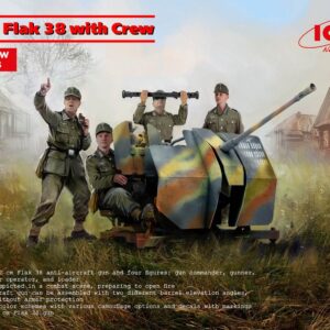Modellino carri armati TANK model kit di montaggio ICM  FLAK 38 WITH CREW KIT 1:35 modellismo statico